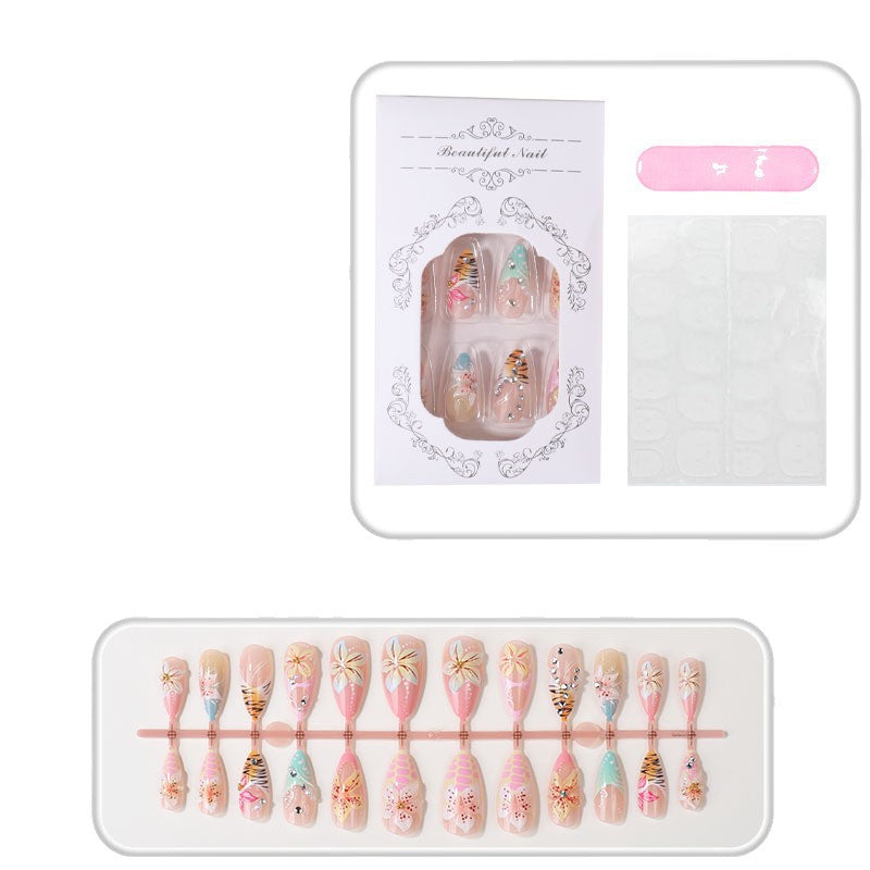 Tropical Floral Press-On Nail Set Kalsten