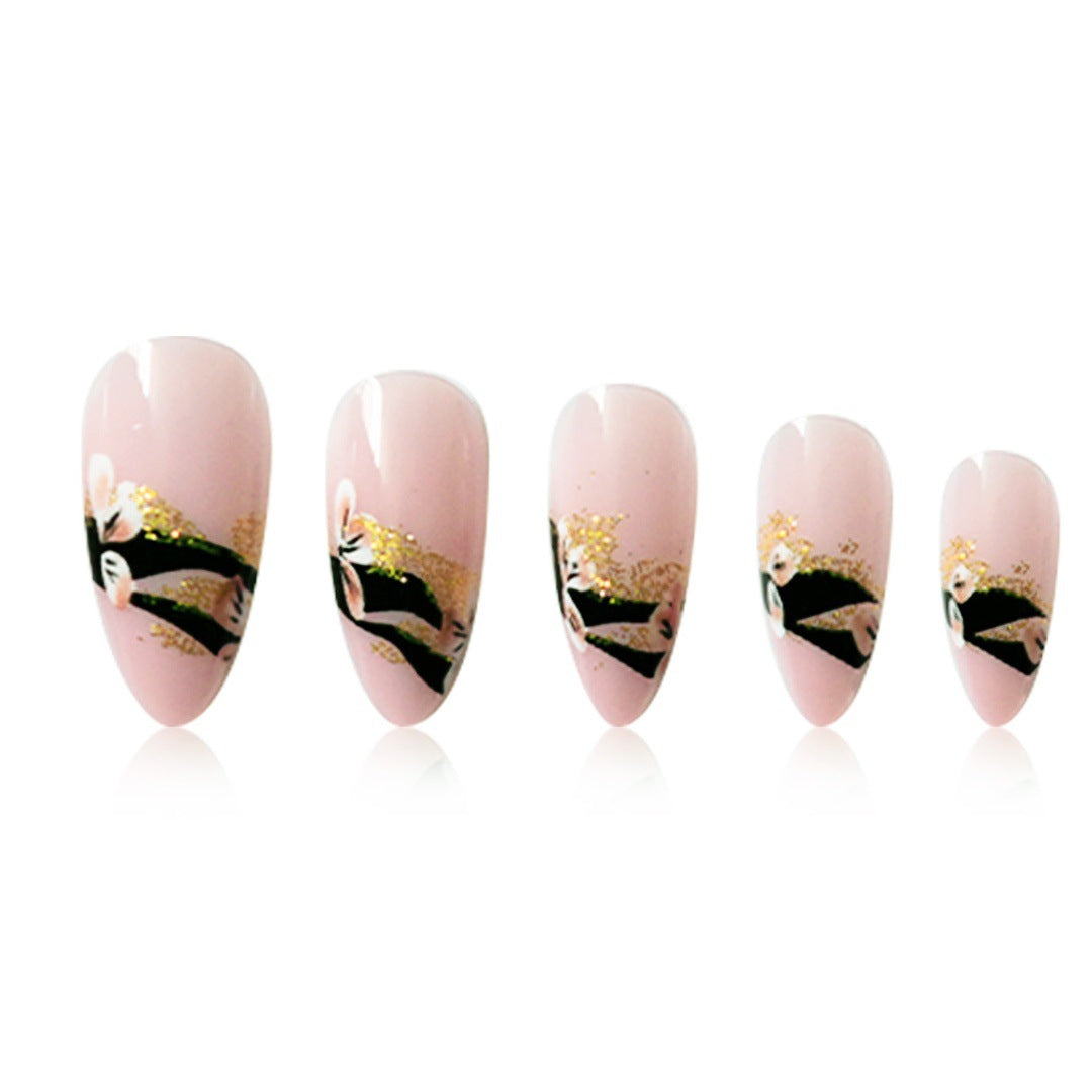 Elegant Floral Tip Press-On Nails Kalsten