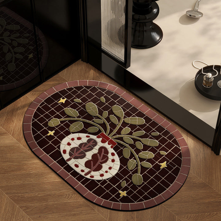 Floral Pattern Decorative Area Mat