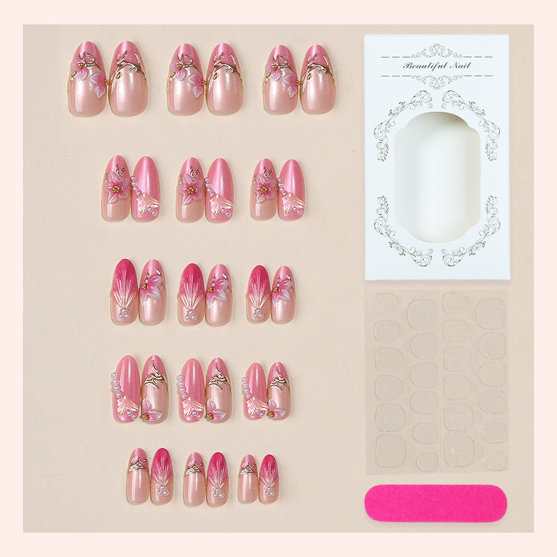 Floral Embellished Press-On Nail Set Kalsten 1788495473