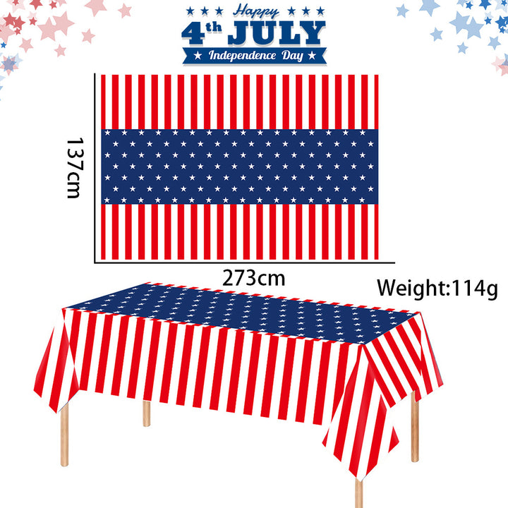 Unisex nan waterproof polyester tablecloth in vintage star stripe design Kalsten