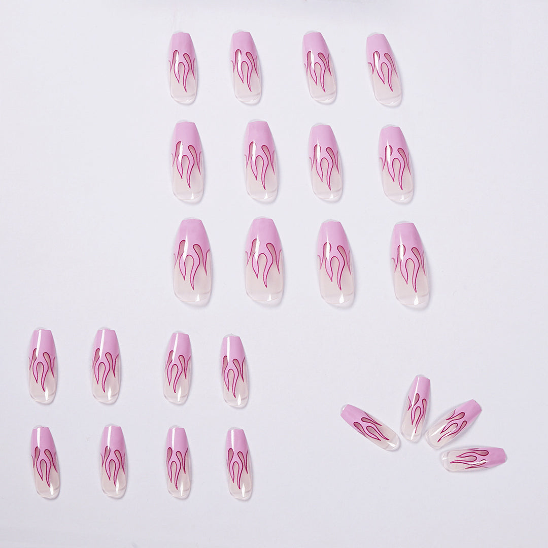 Flame design artificial nails Kalsten