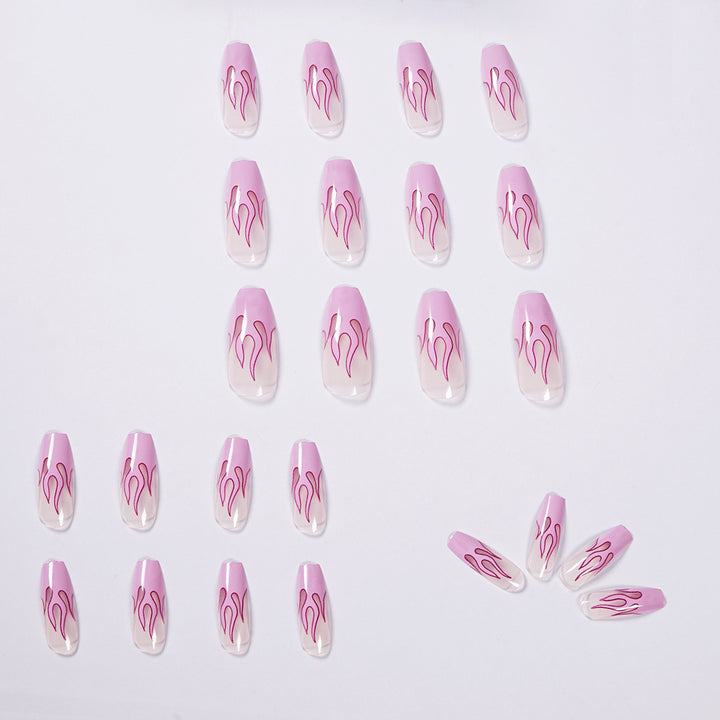 Flame design artificial nails Kalsten