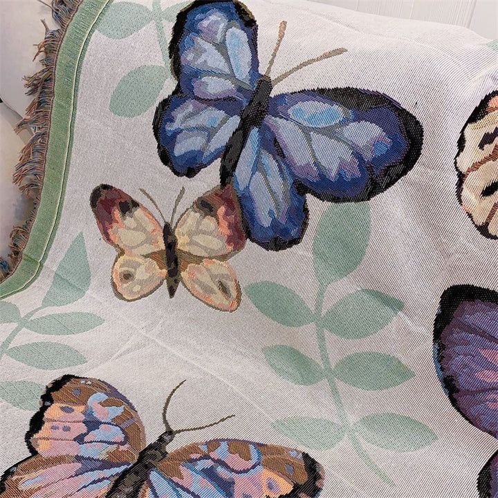 Butterfly Patterned Decorative Throw Blanket