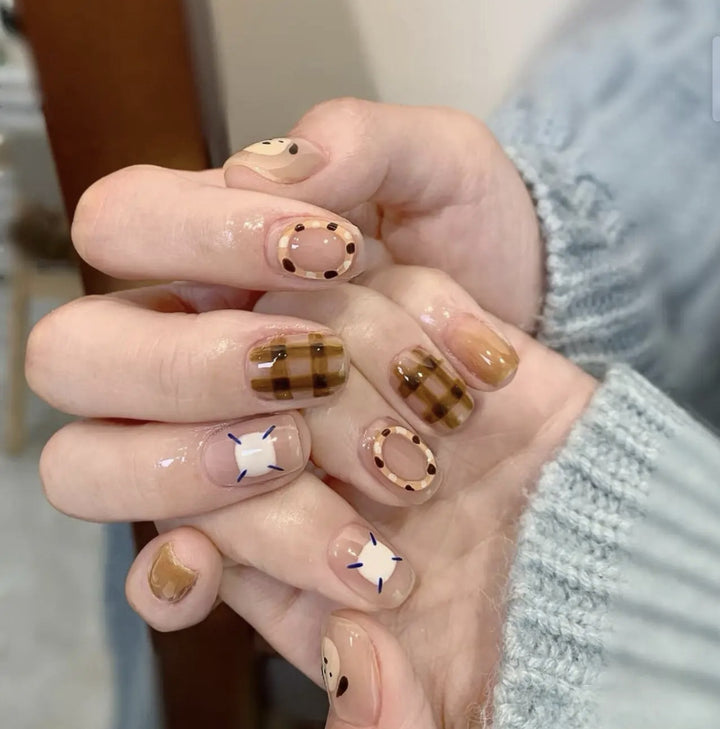 Decorative Long Stiletto Press-On Nails with Heart and Floral Accents Kalsten