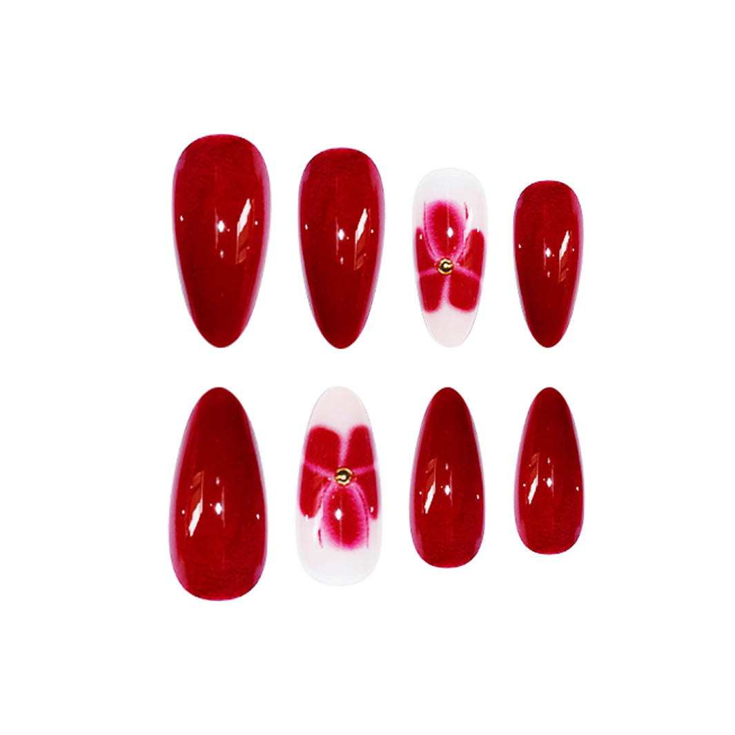 Elegant Floral Press-On Nail Art Kalsten