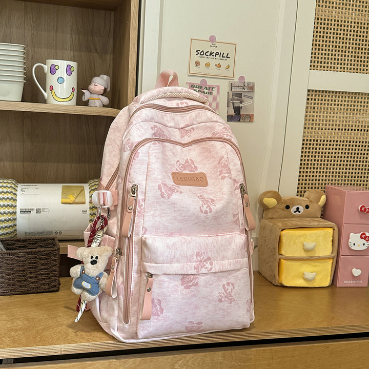 Cute Character Print School Backpack