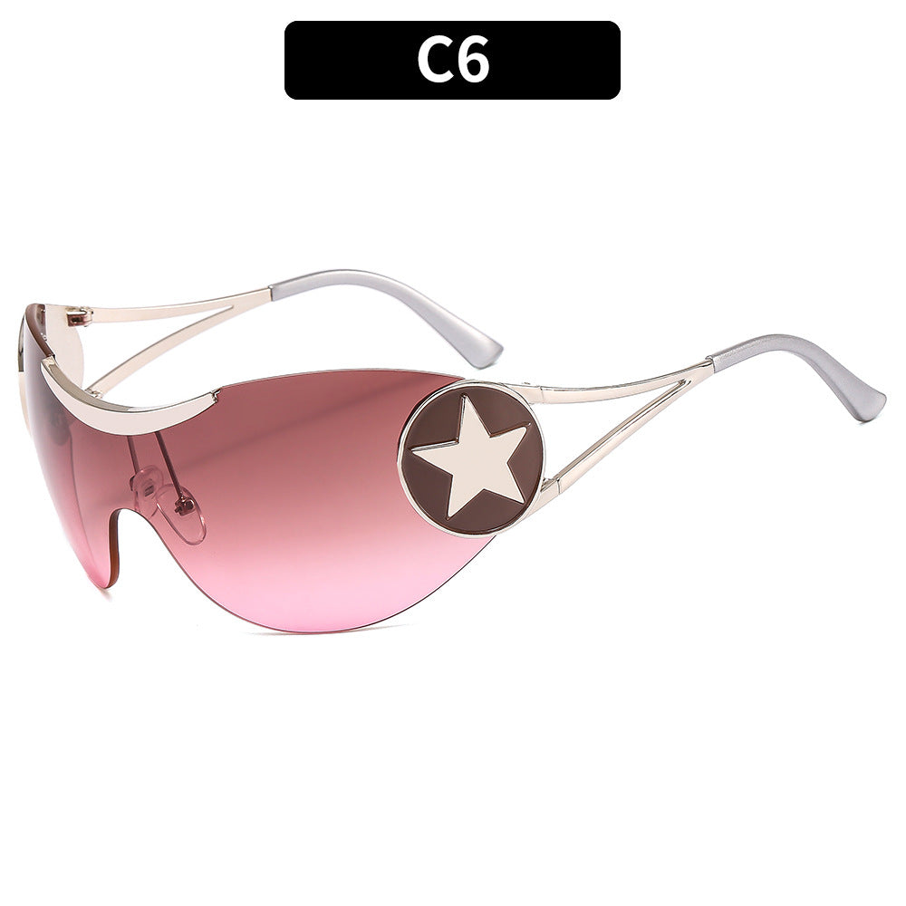 Star-Detail Shield Sunglasses