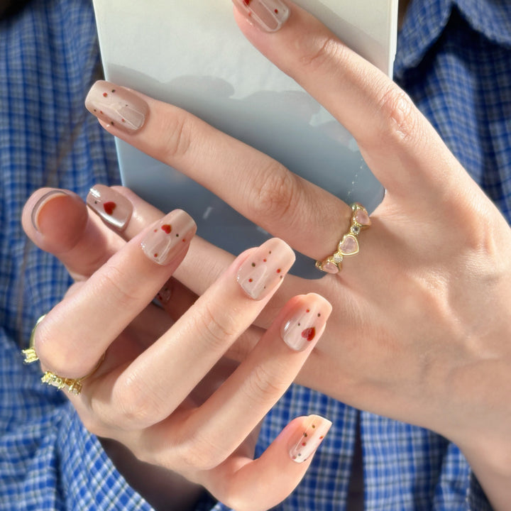 Decorative Gemstone and Floral Press-On Nails Kalsten