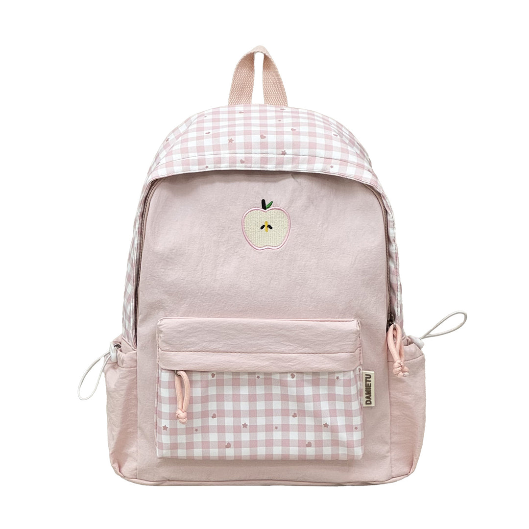 Playful Gingham Patterned Backpack Kalsten