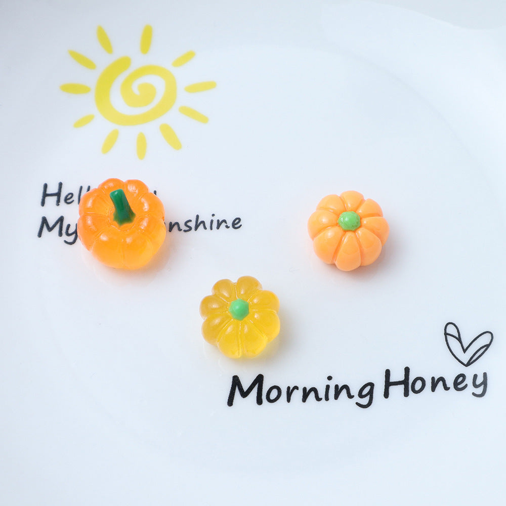 Miniature pumpkin decorative applications for DIY projects and nail art with flat back
