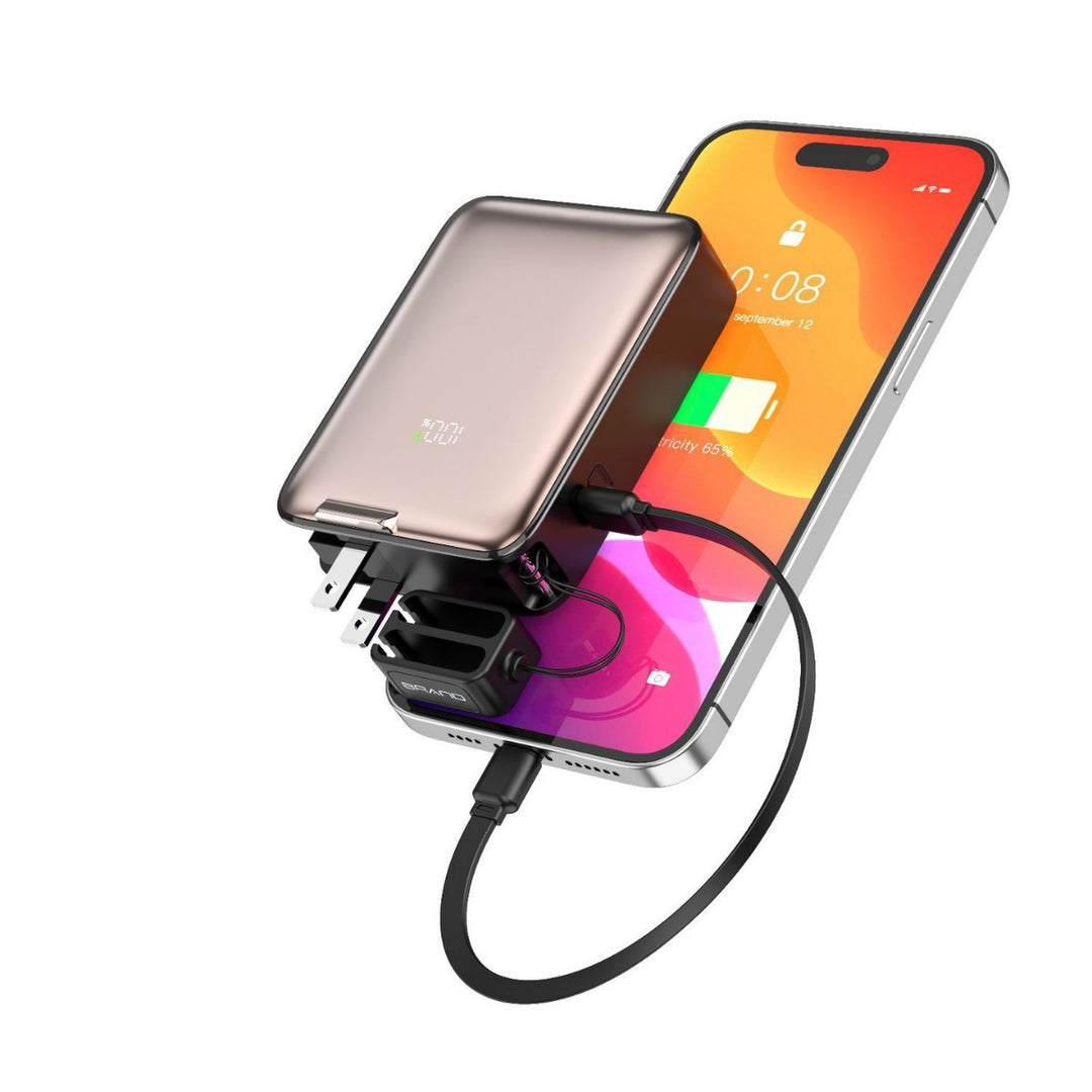Portable power bank with integrated magnetic charger and smart LED display Kalsten