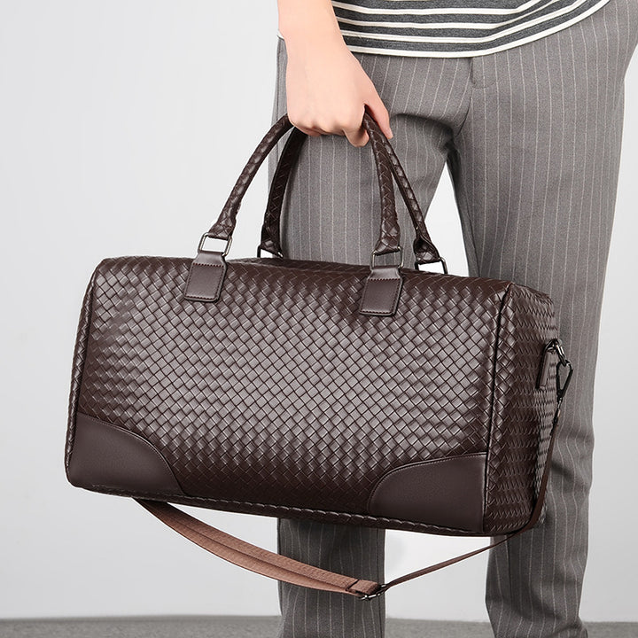 Premium Woven Leather Weekender Bag Kalsten