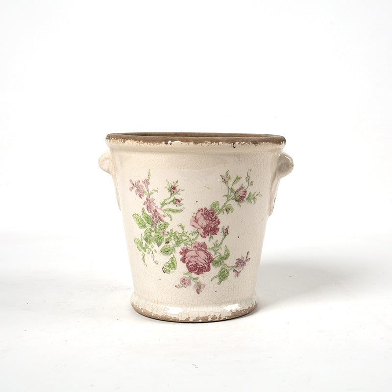 Decorative flower pot with floral embellishments Kalsten