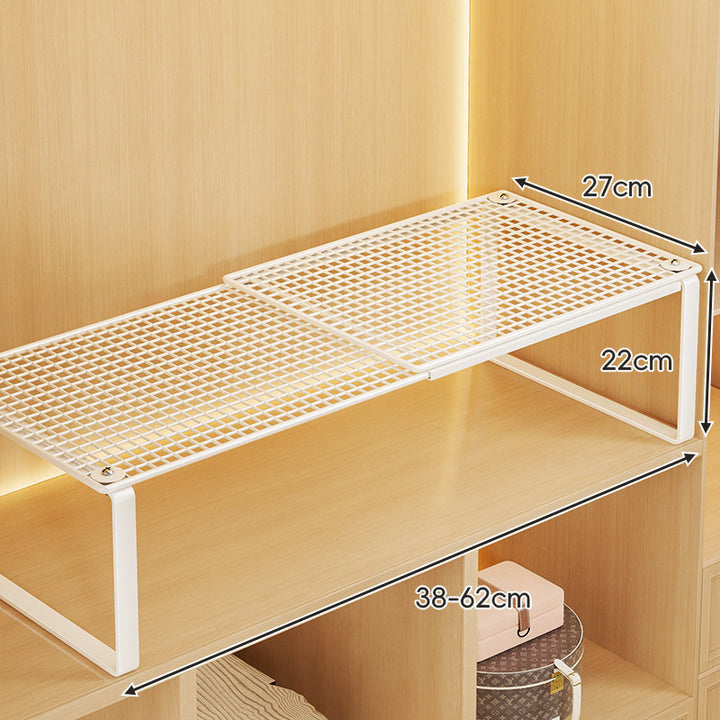Adjustable Expandable Mesh Closet Shelf Riser with Sturdy U-Leg Support