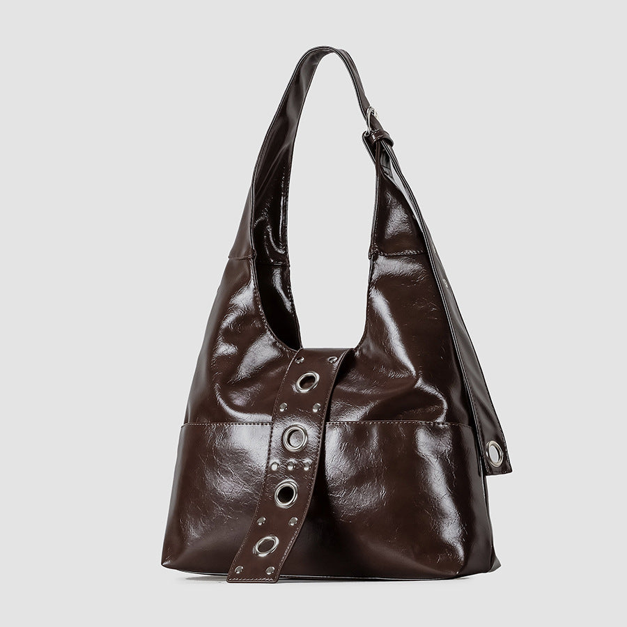 Sleek Patent Leather Hobo Bag