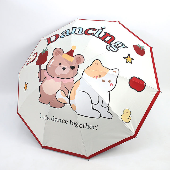 Women's Creative Folding Umbrella with Cute Bear Design Kalsten