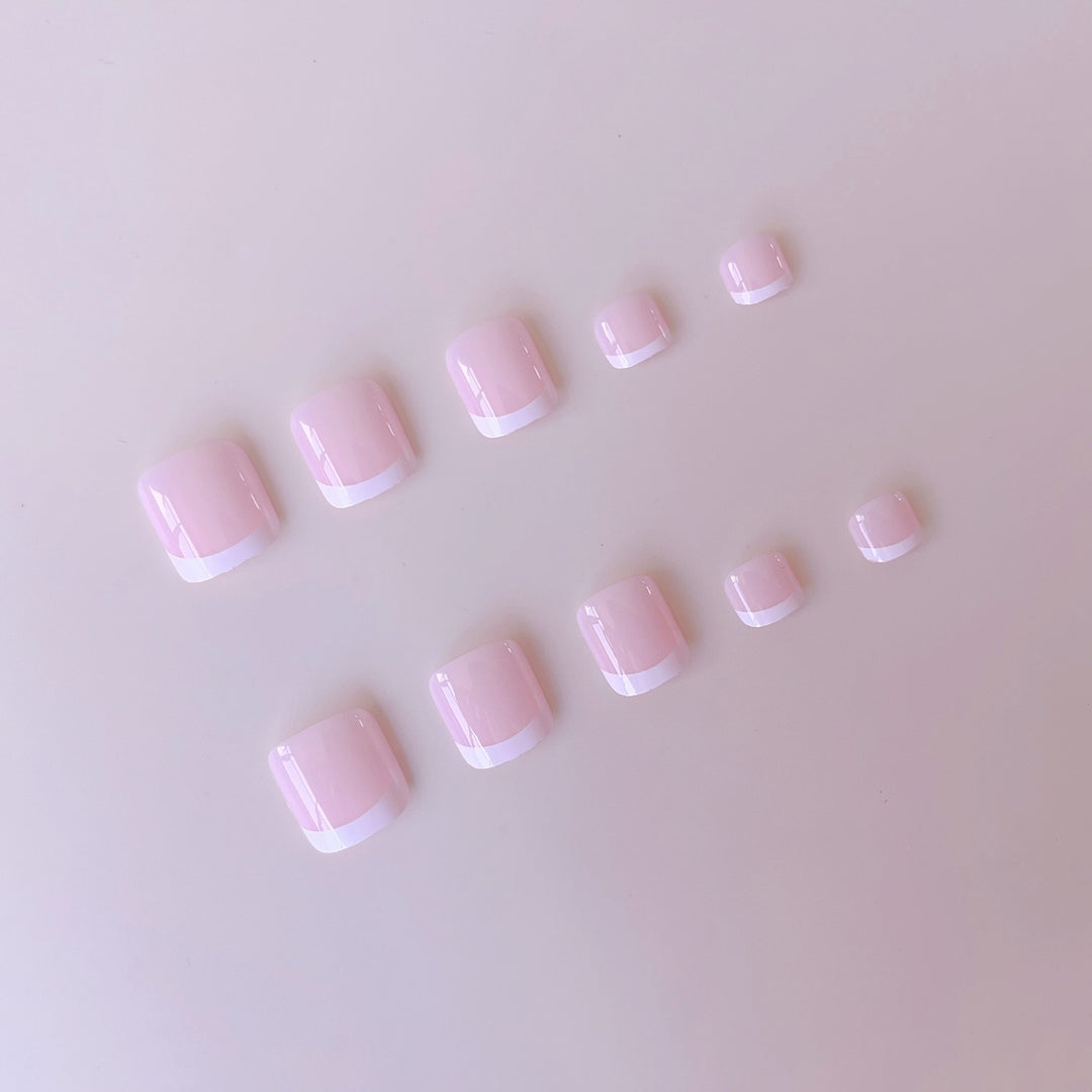 Acrylic nail set with modern French design and revitalizing accents Kalsten