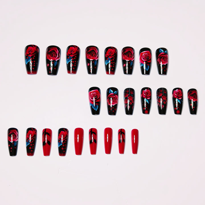 Elegant and Creative Art Nails with Rose Design Kalsten