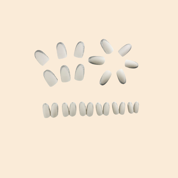 Elegant French Tip Glitter Nail Extensions Kalsten
