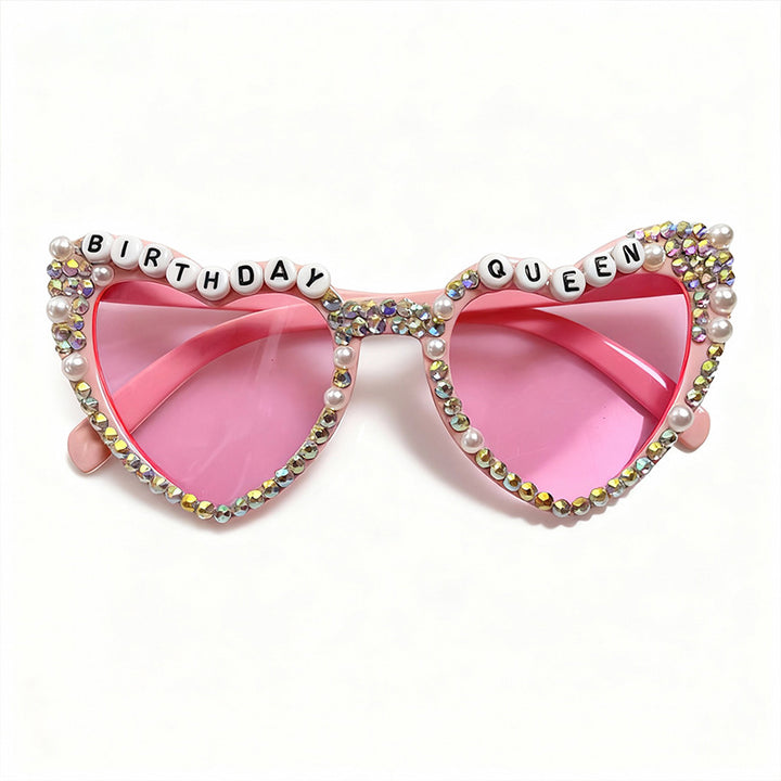 Decorative Rhinestone-Embellished Heart-Shaped Sunglasses Kalsten