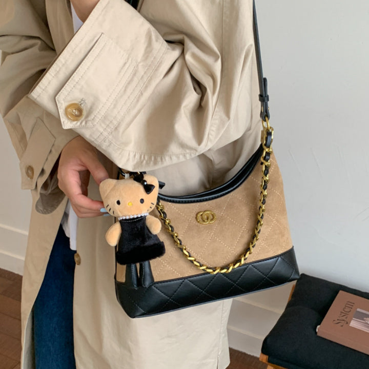 Quilted Suede Shoulder Bag Kalsten