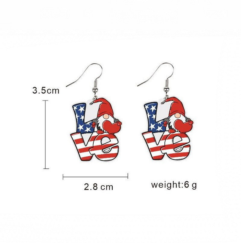Women's eye-catching statement earrings can shape with flag motif Kalsten