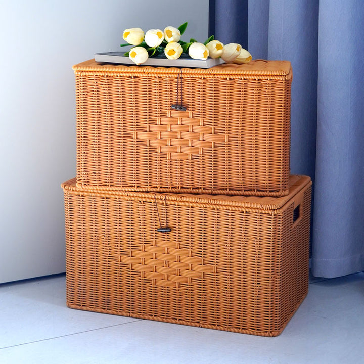 Woven Storage Chest with Lid Kalsten