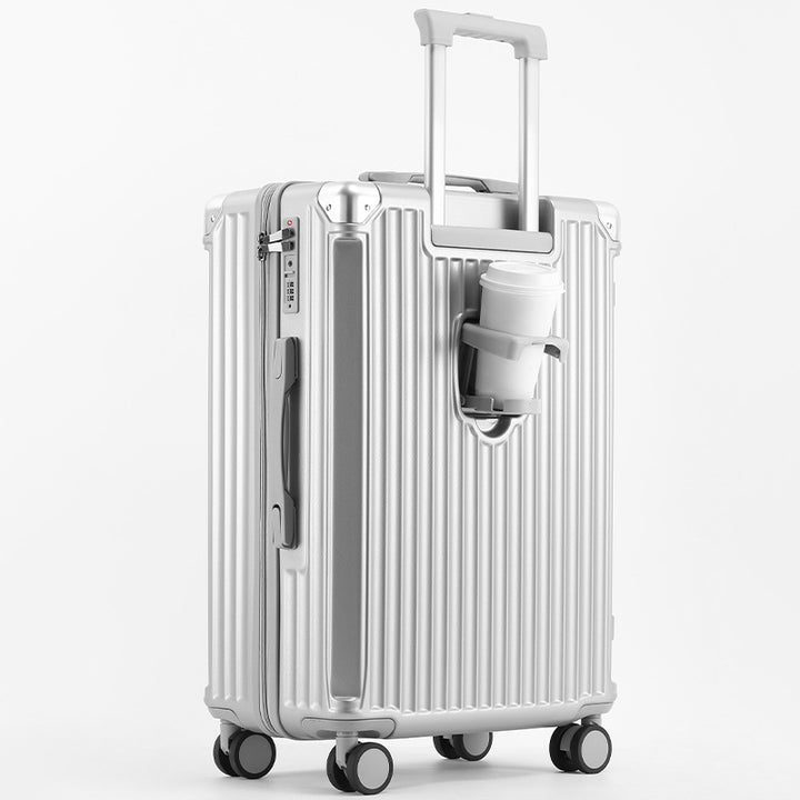 Unisex Travel-Friendly Hard Shell Suitcase with Integrated Beverage Holder Kalsten