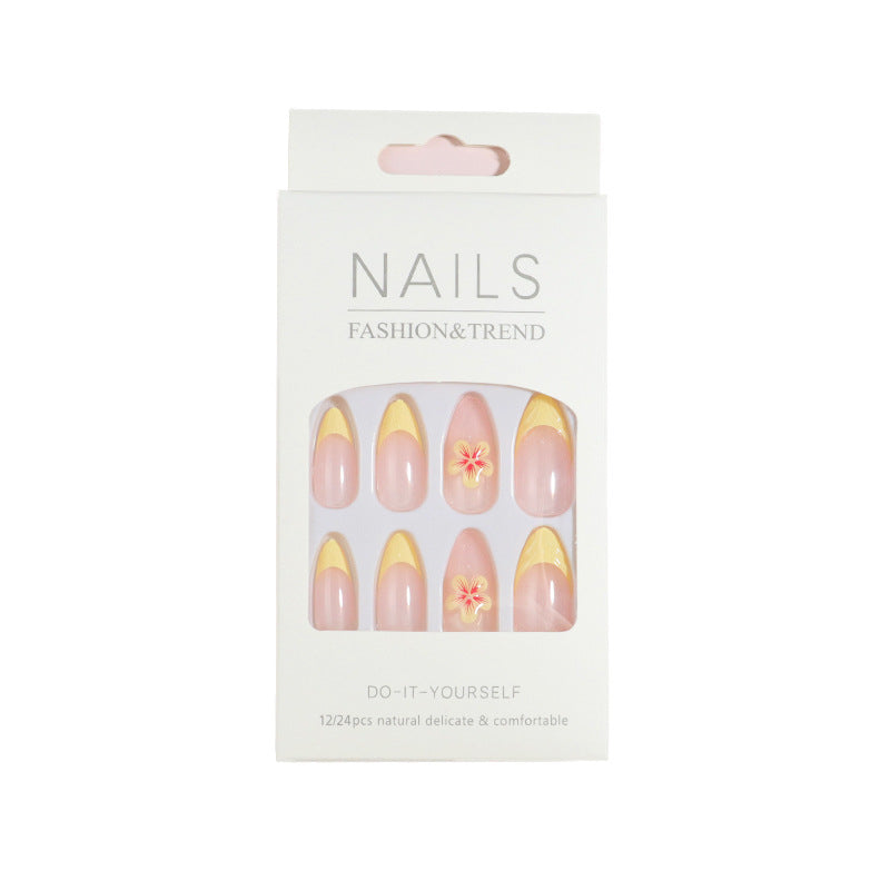 Floral Accent Press-On Nail Set Kalsten