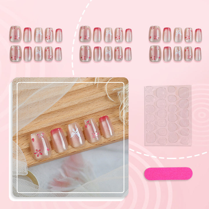 Premium Artistic Floral Press-On Nail Set