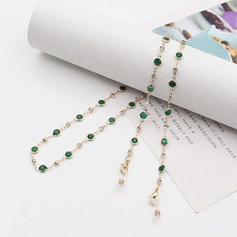 Elegant Crystal-Embellished Eyewear Chain Kalsten 1788159829