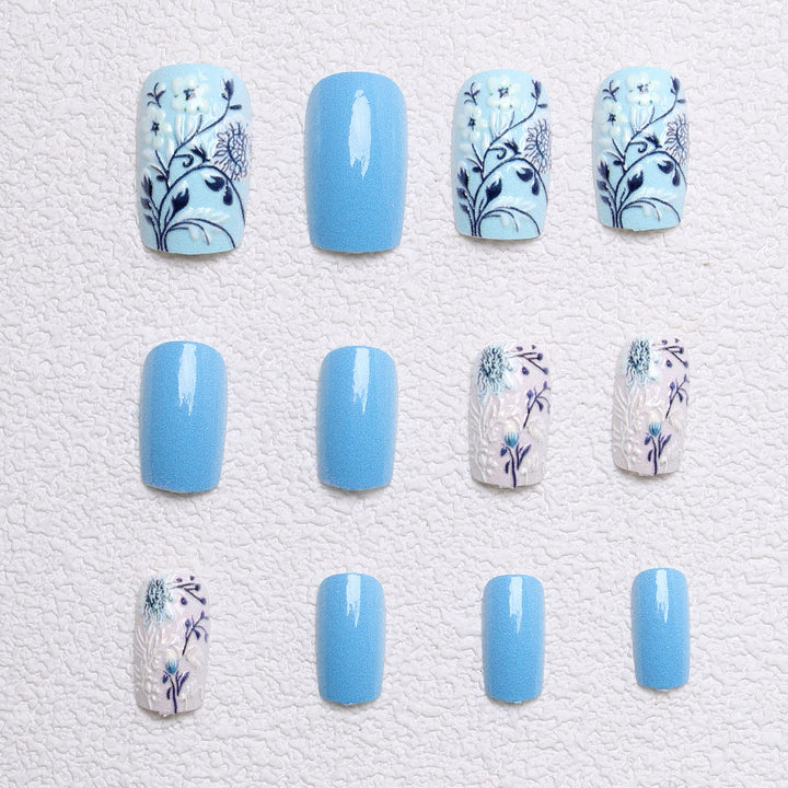 Botanical Floral Press-On Nail Art Kalsten