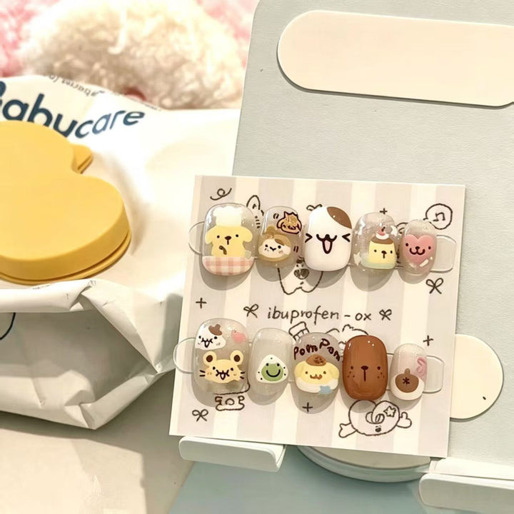 Cute Character Press-On Nail Art Set Kalsten