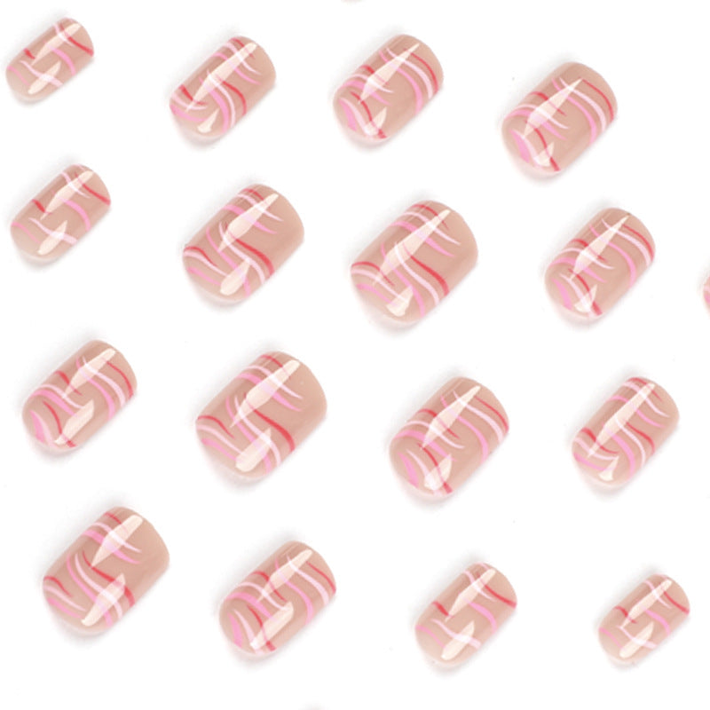 Artful Gel Nails with Elegant Wave Pattern Kalsten