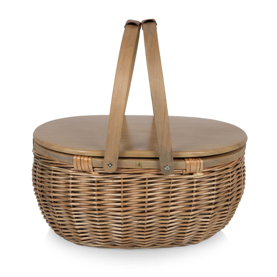 Women’s picnic basket with removable wooden lid and practical carrying handle Kalsten