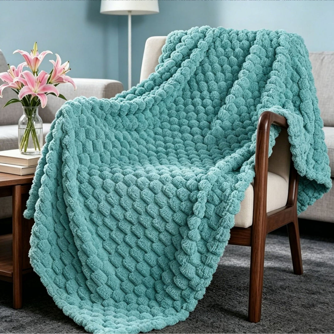Premium Textured Plush Throw Blanket