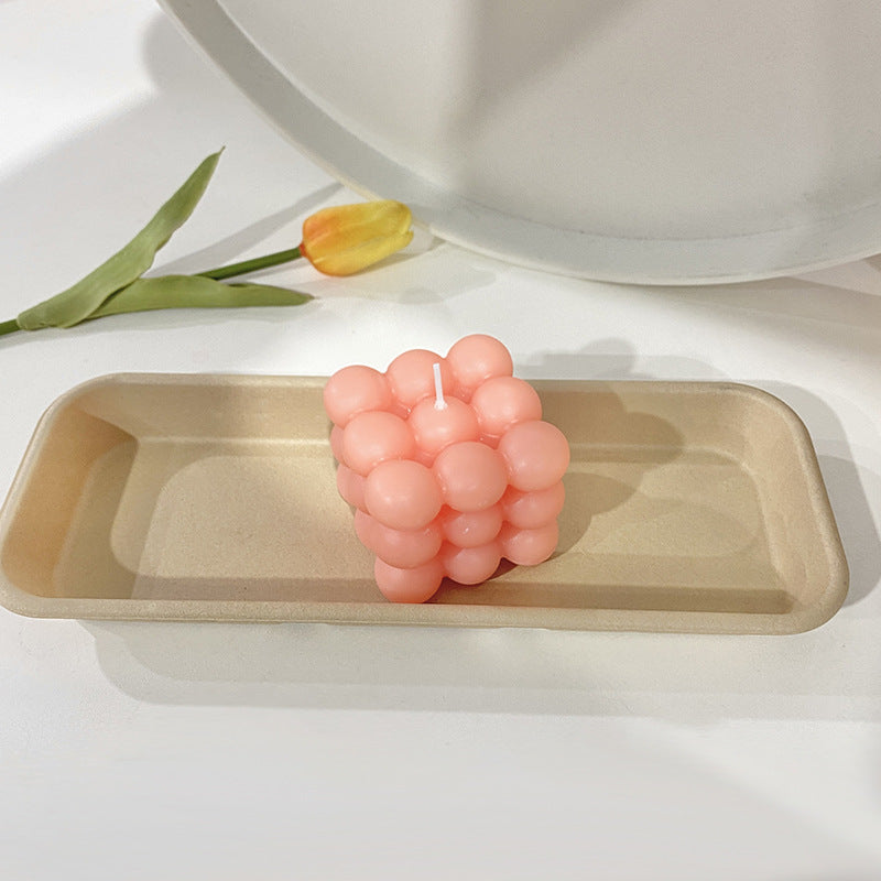 Bubble Cube Sculptural Decorative Soy Candle