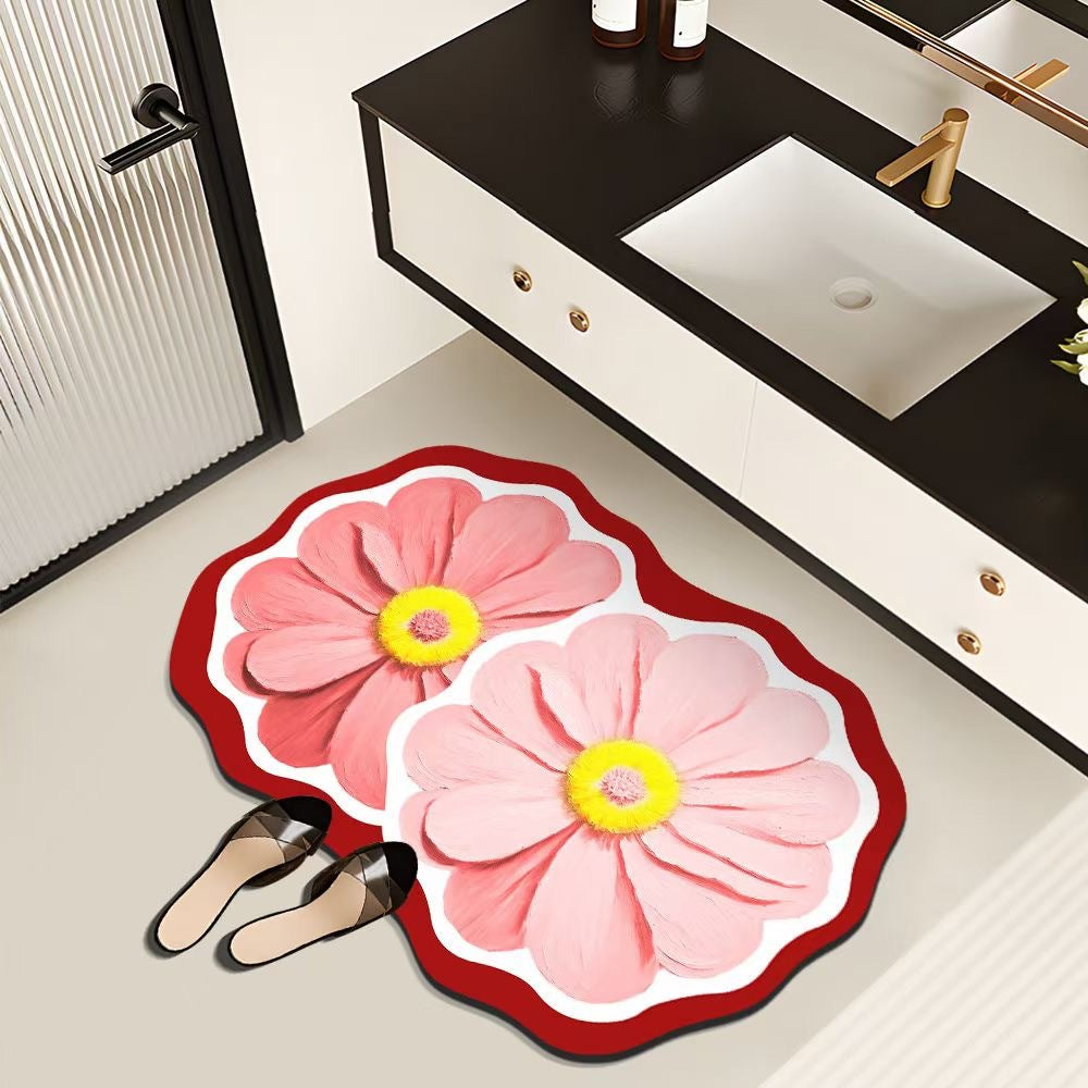 Decorative Floral Bath Mat Kalsten