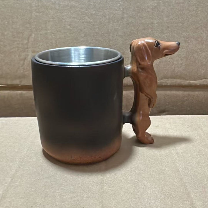 Coffee mug with dachshund handle Kalsten