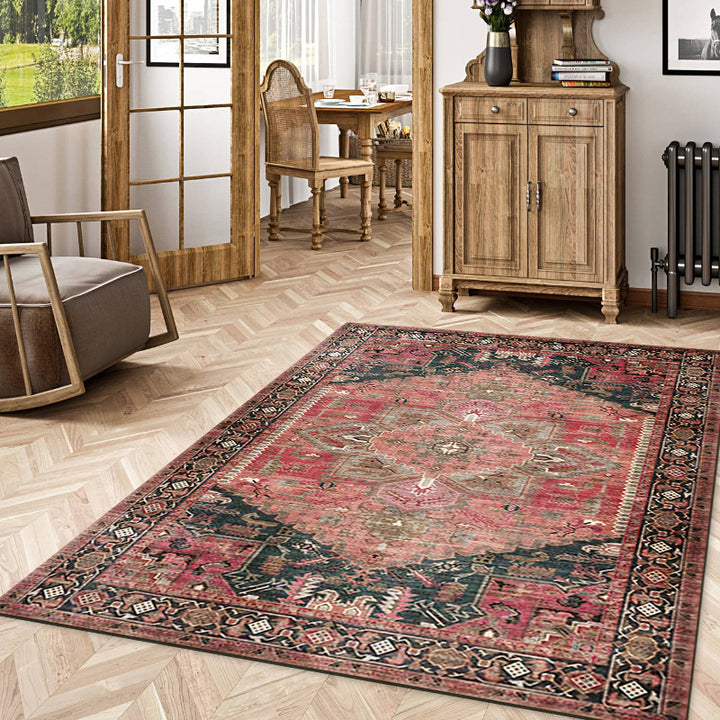 Vintage-inspired geometric rug