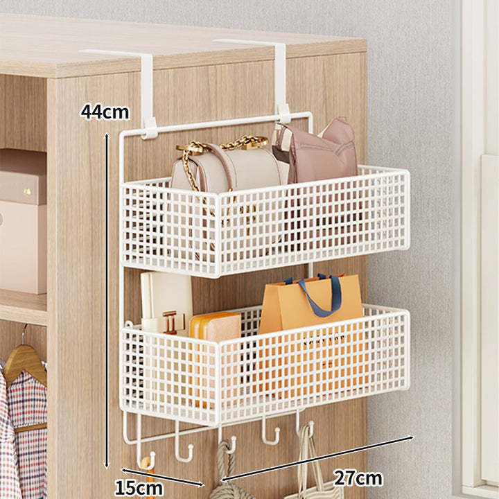 Overdoor Mesh Storage Organizer with Hooks