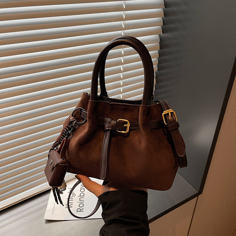 Elegant Suede Handheld Bag Kalsten