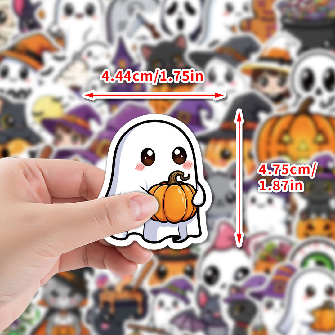 Kawaii Halloween Vinyl Sticker Set Waterproof, removable sticker pack for laptop, scrapbooking and gift decoration