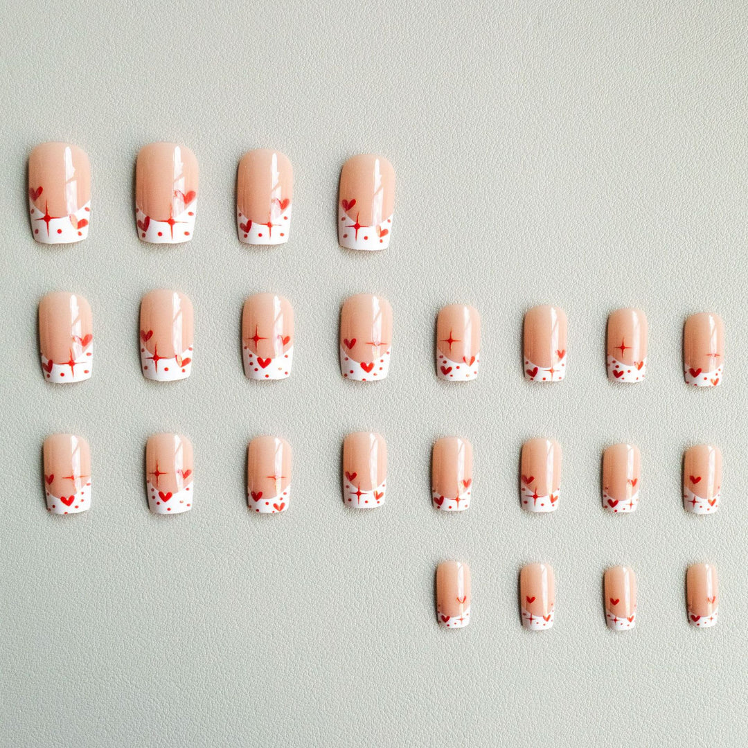 Romantic Heart-Themed Nail Art