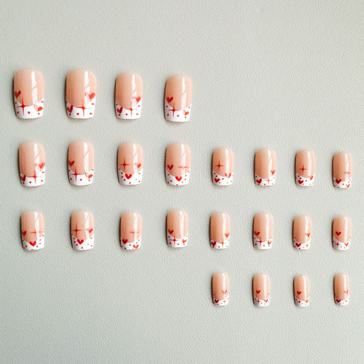 Romantic Heart-Themed Nail Art