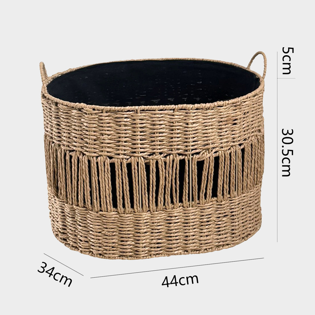 Decorative storage basket with fringes Kalsten