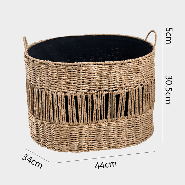 Decorative storage basket with fringes Kalsten