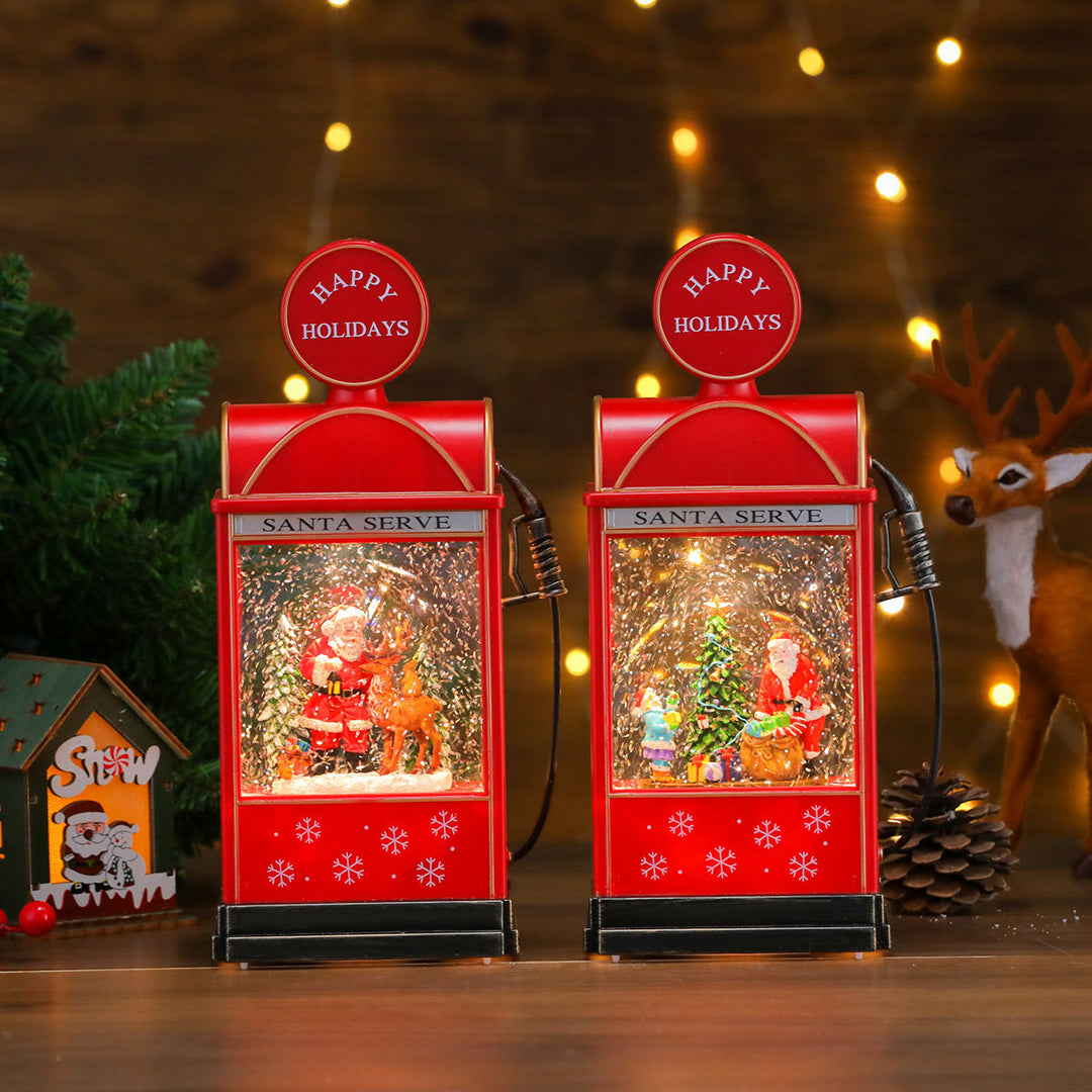 Decorative Illuminated Santa Scene Lantern Kalsten