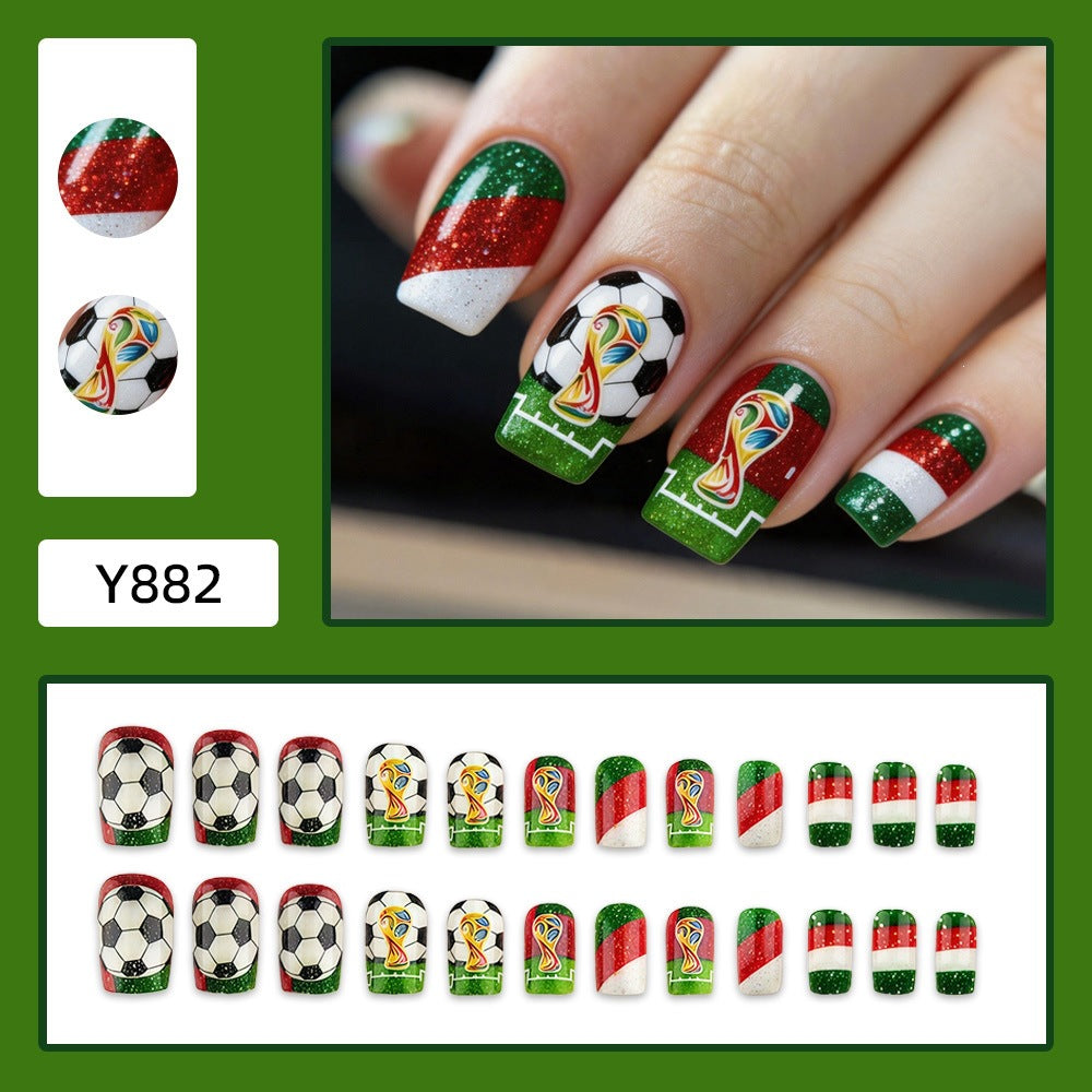 Artificail nails with soccer theme Kalsten